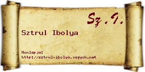 Sztrul Ibolya névjegykártya